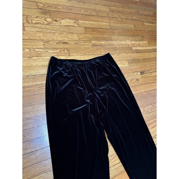 Patra Womens Black Velvet Pull On Pants Plus Size 3X Elastic Waist Soft Comfy - Picture 2 of 5